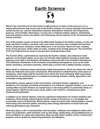 Wind “Article & Questions” Assignment