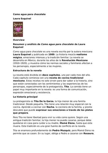 Como agua para chocolate by Laura Esquivel – Overview and Analysis