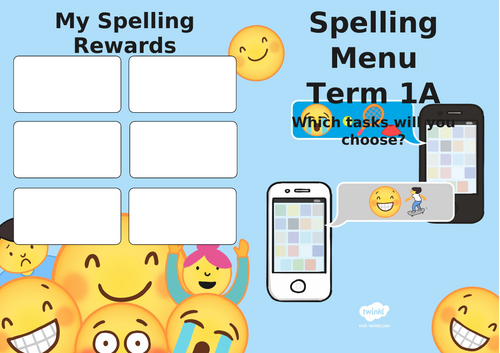 Year 4 spelling menus