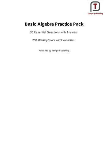 Practice Algebra Questions