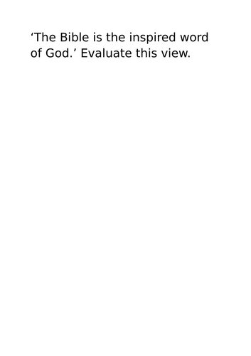A-Level RS: Bible as a Source of Wisdom & Authority 30 Mark Essay - Eduqas Christianity