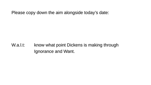 KS4, GCSE English Lit "A Christmas Carol" Ignorance and Want close focus
