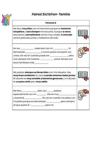 Familia- Paired Dictation