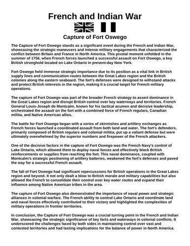French & Indian War: Capture of Fort Oswego “Article & Questions” Assignment