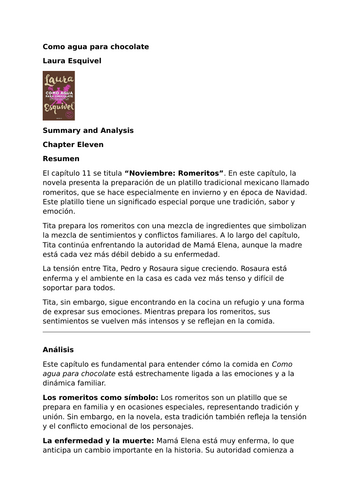 Como agua para chocolate by Laura Esquivel – Summary and Analysis – Chapter Eleven