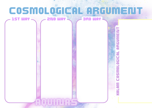 A-Level RS: Cosmological Argument Crib Sheet - Eduqas Philosophy