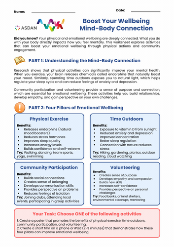 ASDAN PSHE - Boosting Mental Well Being in Teens