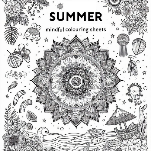 25 Summer Mindful Colouring Sheets