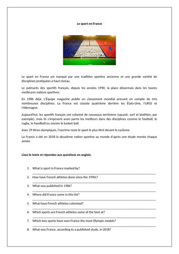 GCSE French (Higher) - Module 1 - Tu as une vie active?