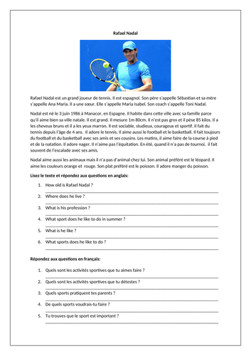 GCSE French (Higher) - Module 1  - Tu as une vie active?