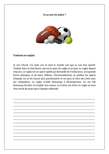 GCSE French (Higher) - Module 1 - Tu as une vie active?