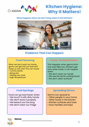 ASDAN Food Wise - Kitchen Hygiene Poster Task