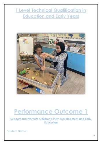 T Level Education and Early Years GEN 1 Performance Outcome 1