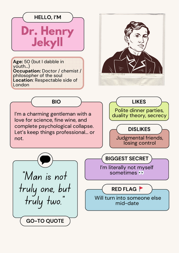 Jekyll & Hyde Character Profiles Dating Pack