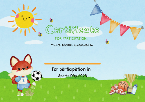 Sports Day Certificate
