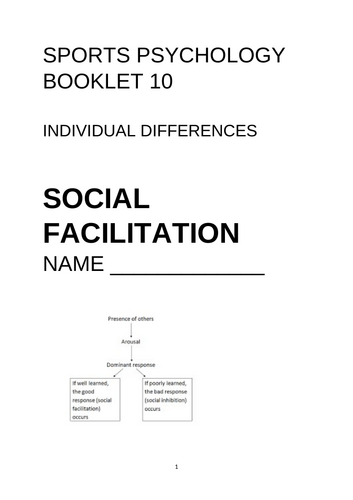 OCR A LEVEL PE SKILL / PSYCH. SOCIAL FACILITATION