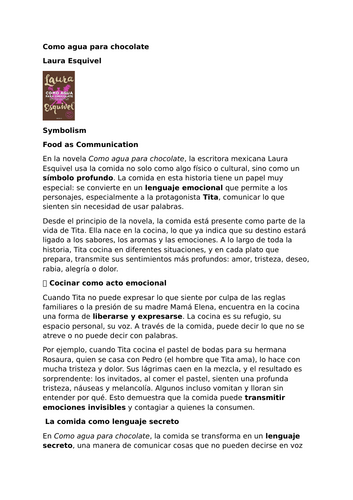 Como agua para chocolate by Laura Esquivel – Symbolism – Fire and Heat