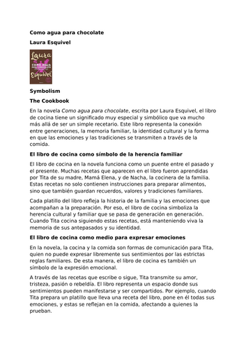 Como agua para chocolate by Laura Esquivel – Symbolism – The Cookbook