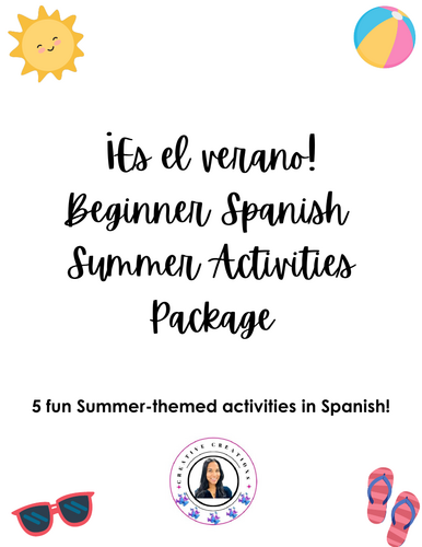 Beginner Spanish Summer Activity Bundle