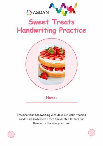 KS2 Handwriting Practice Sheet - Cake Themed