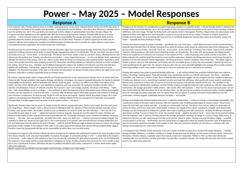 Power An Inspector Calls Model responses 2025