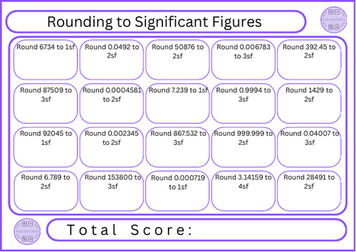 Rounding to Significant Figures - 20 Questions