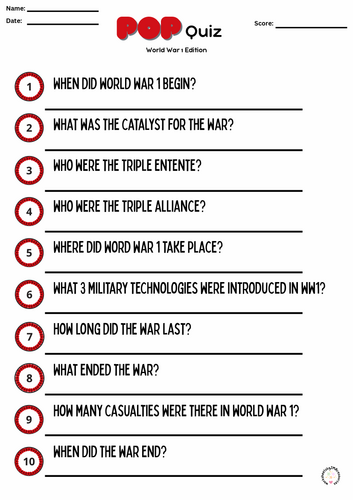 WW1 - POPQuiz