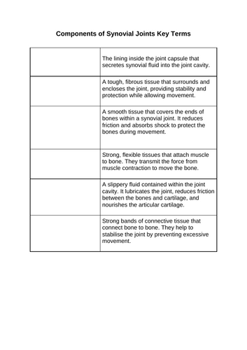 OCR GCSE PE - 1.1.a The structure and function of the skeletal system - Resources