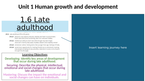 AAQ Health and Social Care 1.6 Late adulthood