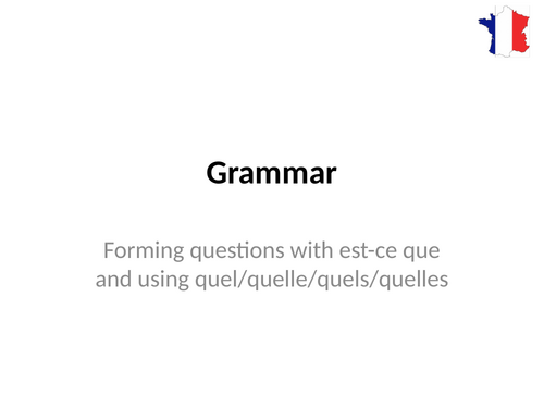 Pearson Edexcel / AQA GCSE French (Higher) - Module 1 - Page 12 - Qu'est-ce que tu regardes?-Grammar