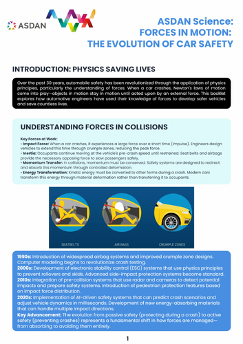 ASDAN Science - Forces in Motion - Car Safety - A7