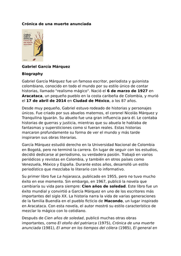 Gabriel García Márquez – Biography