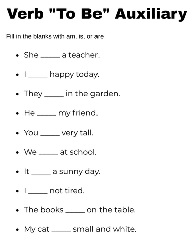 Verb "To Be" Auxiliary