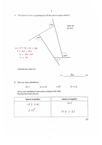 STAGE 9 PROGRESSION TEST MATHEMATICS PAPER 1 (2024) WORKED SOLUTIONS