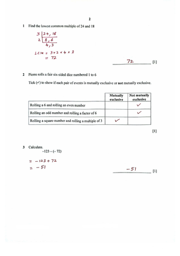 STAGE 7 PROGRESSION TEST MATHEMATICS PAPER 2 (2023) WORKED SOLUTIONS