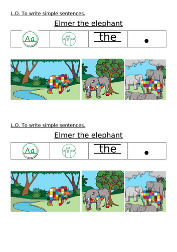 Elmer Sentence Writing Activity