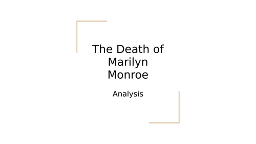 National 5 Critical Essay - The Death of Marilyn Monroe Bundle