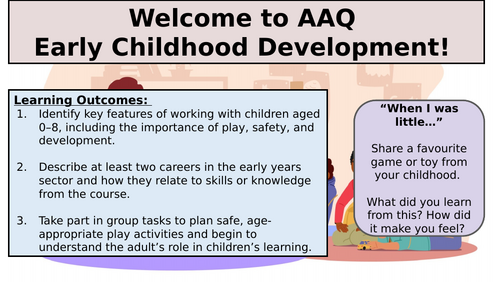 BTEC AAQ Early Child Development Taster Session