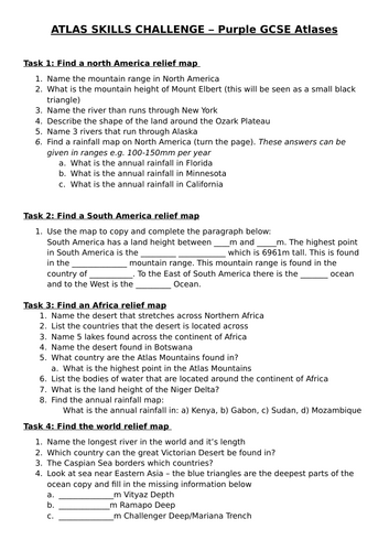 Atlas challenge KS3