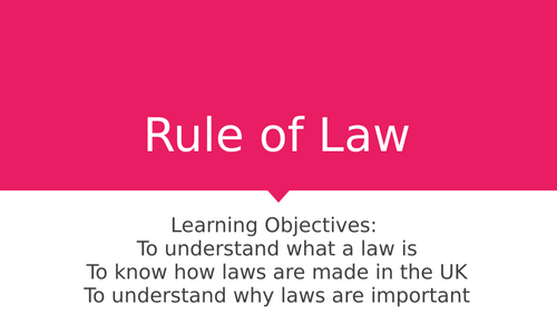 PHSE Rule of Law KS3-KS5