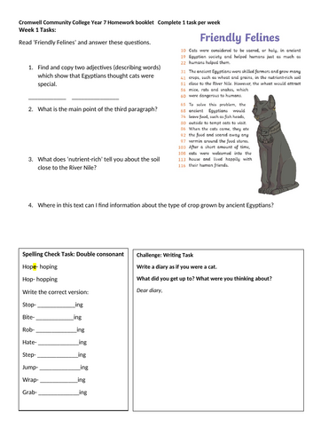 Homework booklets