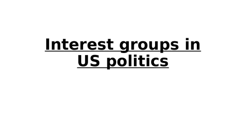 Interest groups in US politics