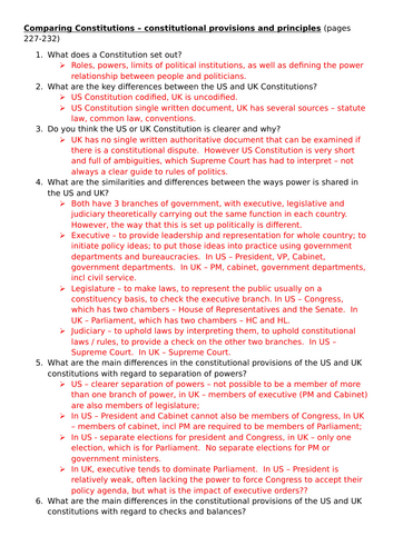 Comparative approaches US politics