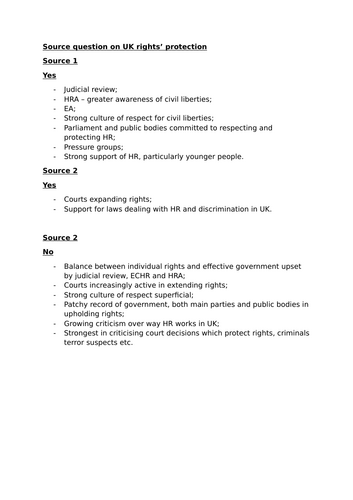 Exam questions and essay planning for UK Politics