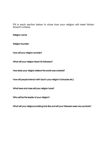 What is Religion - Intro Unit - Ninian Smart