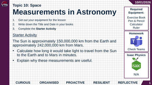 Edexcel A Level Physics - Space (Whole Unit)