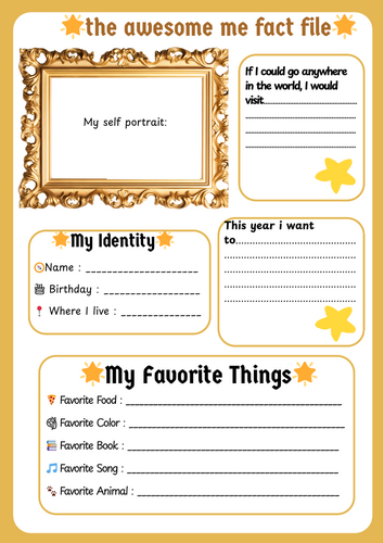 printable all about me worksheet for toddlers