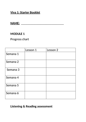Starter booklet Viva 1 Module 1