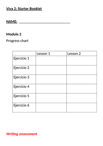 Starter booklet Viva 2 Module 2