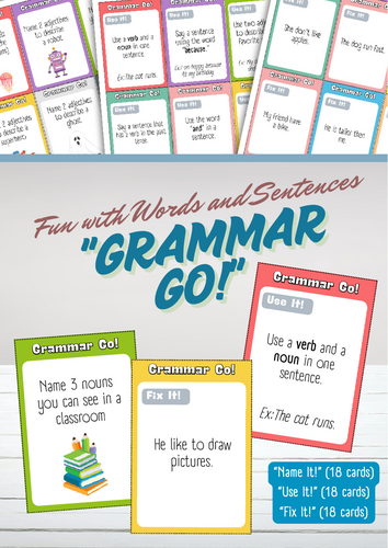 Grammar Go! | Fun Grammar Card Game for Kids | ESL English Grammar Game